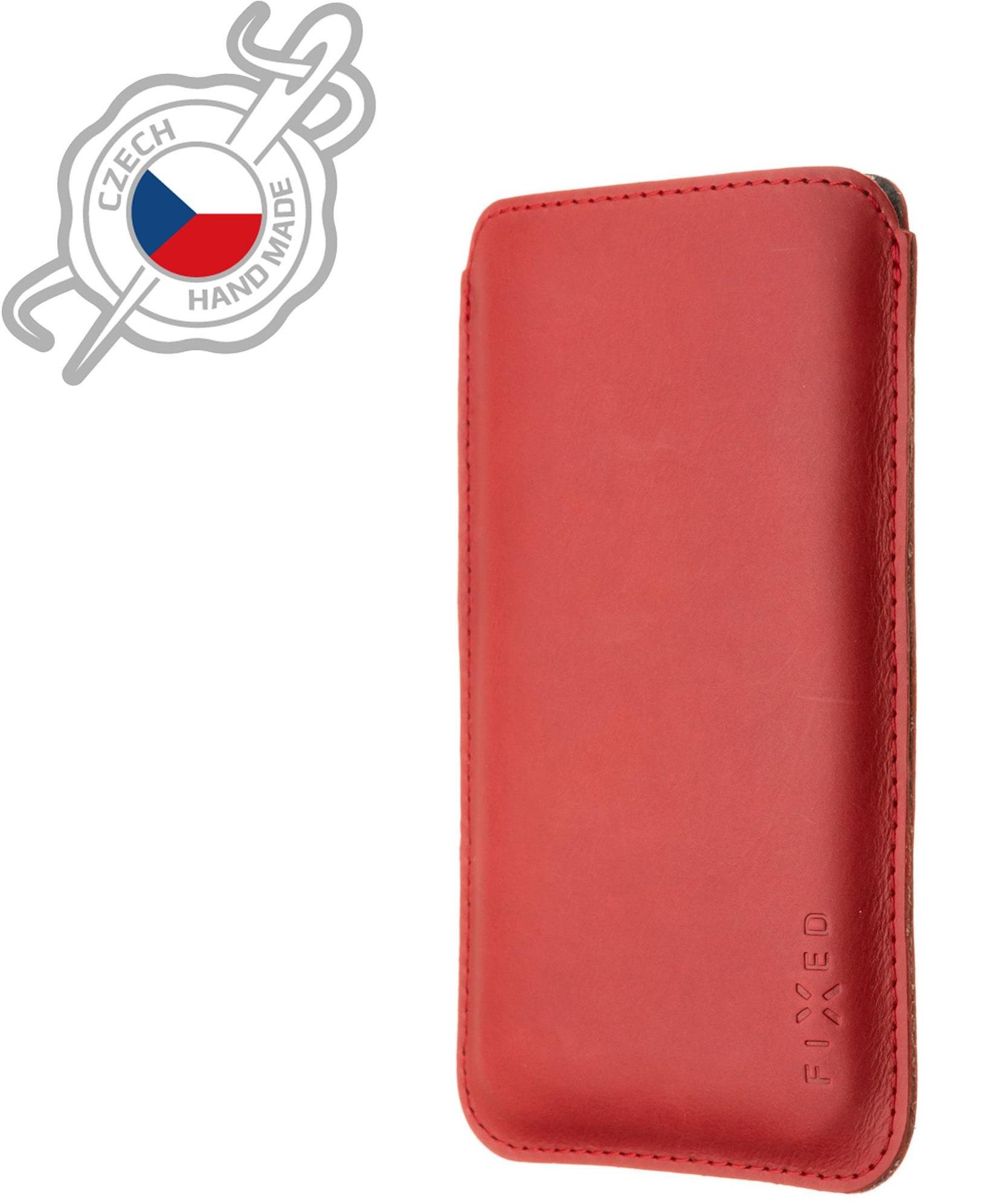 FIXED Slim Torcello Apple iPhone 12/12 Pro/13/13 Pro piros valódi bőr tok