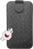 FIXED Soft Slim 6XL+ Grey Mesh lezárható PU bőr tok - Mobiltelefon tok