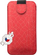 FIXED Soft Slim so zatváraním PU koža veľkosť 6XL+ motív Red Mesh - Puzdro na mobil