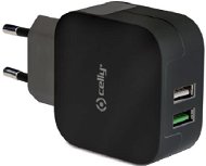 CELLY TURBO travel charger 2 x USB black - Nabíjačka