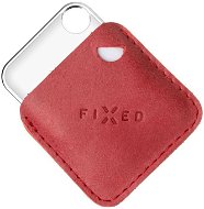 FIXED Case for Tag z pravej hovädzej kože s Tagom podpora Find My červené - Bluetooth lokalizačný čip