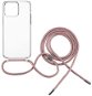 FIXED Pure Neck AntiUV mit rosa Lanyard für Apple iPhone 15 Pro - Handyhülle