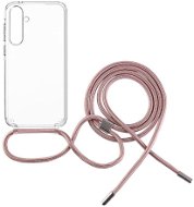 Phone Cover FIXED Pure Neck s růžovou šňůrkou na krk pro Samsung Galaxy A35 5G - Kryt na mobil