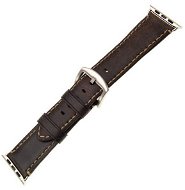 FIXED Berkeley for Apple Watch, 42mm and 44mm, with Silver Buckle, Charcoal Brown - Watch Strap