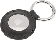 FIXED Case for AirTag made from Genuine Cowhide Leather with Carabiner, Black - Keyring