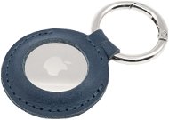 FIXED Case for AirTag made from Genuine Cowhide Leather with Carabiner, Blue - Keyring