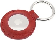 AirTag Key Ring FIXED Case for AirTag made from Genuine Cowhide Leather with Carabiner, Red - AirTag klíčenka