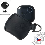 FIXED Smile Case valódi marhabőrből, FIXED Smile PRO intelligens nyomkövetővel, fekete - Kulcstartó