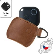 FIXED Smile Hülle aus echtem Rindsleder mit FIXED Smile PRO Smart Tracker braun - Schlüsselanhänger