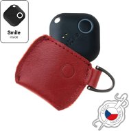 FIXED Smile Hülle aus echtem Rindsleder mit FIXED Smile PRO Smart Tracker rot - Schlüsselanhänger