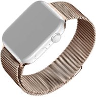 FIXED Mesh Strap na Apple Watch 42/44/45/Ultra 49 mm ružovo-zlatý - Remienok na hodinky
