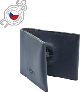 FIXED Wallet for AirTag z pravej hovädzej kože modrá - Peňaženka