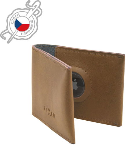 FIXED Wallet for AirTag z pravé hovězí kůže hnědá - Peněženka - Hlavní obrázek