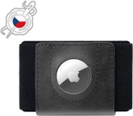 Peňaženka FIXED Tiny Wallet for AirTag z pravej hovädzej kože čierna - Peněženka