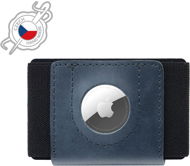 FIXED Tiny Wallet for AirTag aus echtem Rindsleder - blau - Portemonnaie