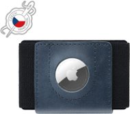 FIXED Tiny Wallet for AirTag z pravé hovězí kůže modrá - Peněženka