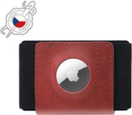 FIXED Tiny Wallet for AirTag z pravej hovädzej kože červená - Peňaženka