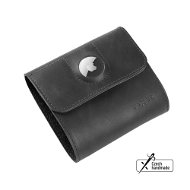 FIXED Classic Wallet für AirTag aus echtem Rindsleder - schwarz - Portemonnaie