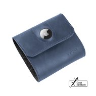 FIXED Classic Wallet für AirTag aus echtem Rindsleder - blau - Portemonnaie
