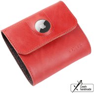FIXED Classic Wallet für AirTag aus echtem Rindsleder - rot - Portemonnaie