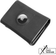 FIXED Tripple Wallet for AirTag z pravej hovädzej kože čierna - Peňaženka