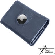 FIXED Tripple Wallet for AirTag z pravej hovädzej kože modrá - Peňaženka