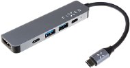 FIXED HUB Mini 5in1 USB-C-vel laptopokhoz és tabletelhez, szürke - Port replikátor