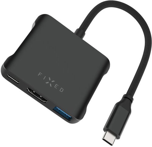 FIXED HUB Quadri 5in1 für Laptops 140W PD 3.1 space schwarz - USB Hub - Hauptbild
