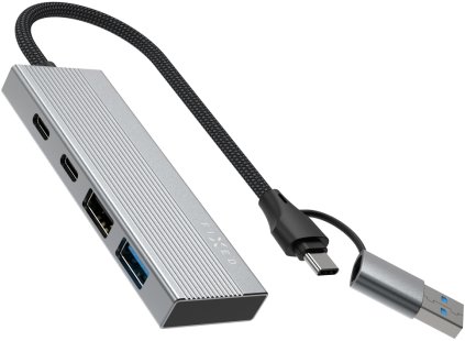 FIXED HUB Port 4-in-1 with USB-A Adapter Space Grey - USB Hub - Main image