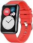 FIXED Silicone Strap pre Huawei Watch FIT červený - Remienok na hodinky