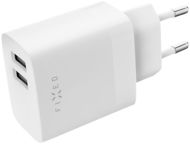 FIXED Smart Rapid Charge töltőfej, 2× USB kimenet, USB/USB-C kábel, 1 m, 17 W, fehér - Töltő adapter