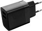 FIXED Smart Rapid Charge töltőfej, 2× USB kimenet, USB/micro USB kábel, 1 m, 17 W, fekete - Töltő adapter
