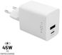 FIXED PD Rapid Charge Mini s USB-C a USB výstupem 45W bílá - AC Adapter