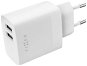 FIXED Smart Rapid Charge 2× USB kimenettel és USB/Lightning kábellel, MFI, 17 W, 1 m, fehér - Töltő adapter
