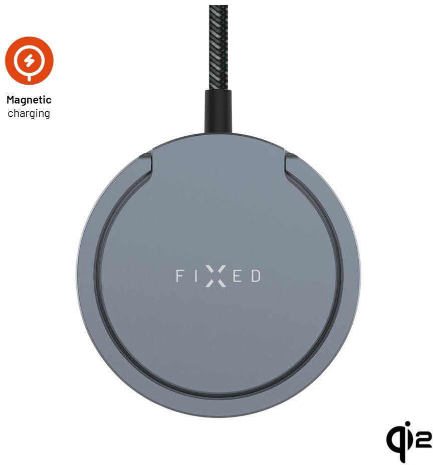 FIXED MagPad Pro, MagSafe, Qi2 + állvány - 15W, szürke