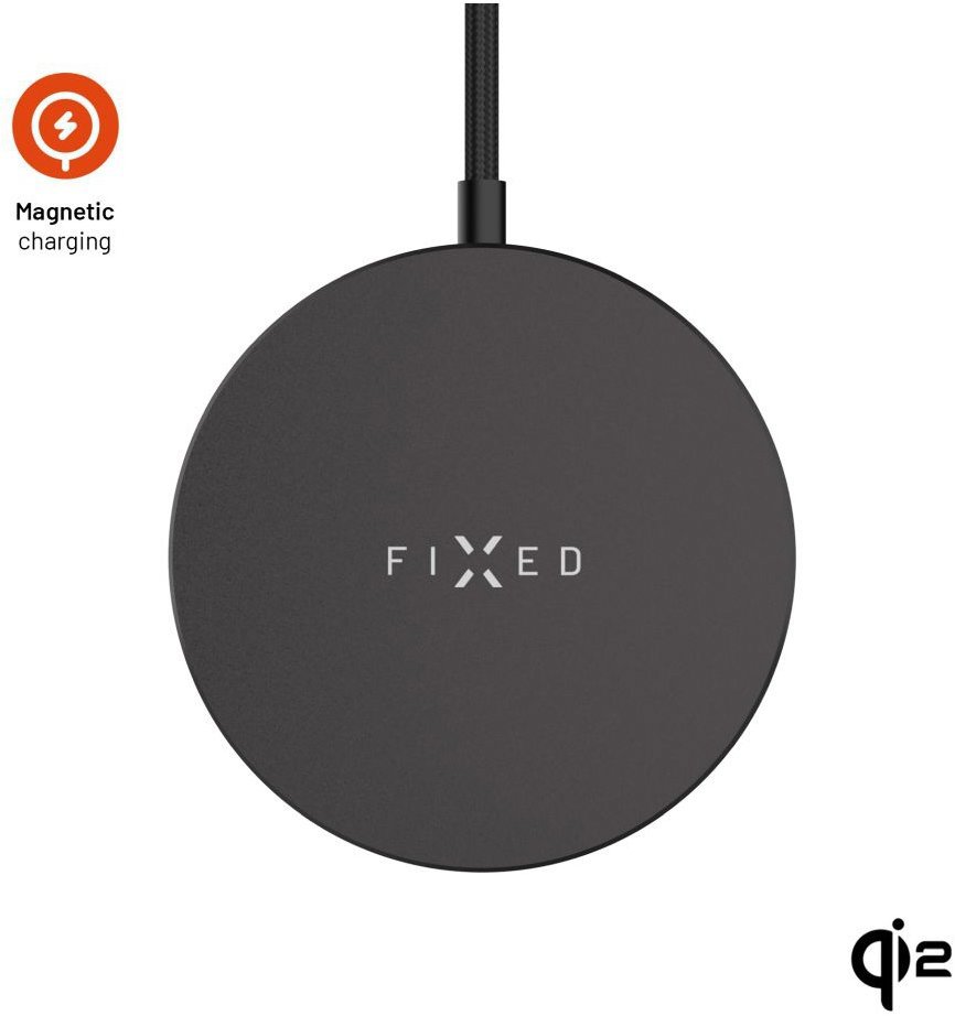 FIXED MagPad Slim fekete MagSafe Qi2 15W tok