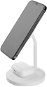 FIXED MagStand 2 v 1 s podporou prichytenia MagSafe 15 W + 5 W biely - MagSafe bezdrôtová nabíjačka