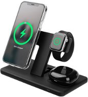 MagSafe Wireless Charger FIXED MagPowerstation 3in1 with MagSafe 15W+15W+5W mount support black - MagSafe bezdrátová nabíječka