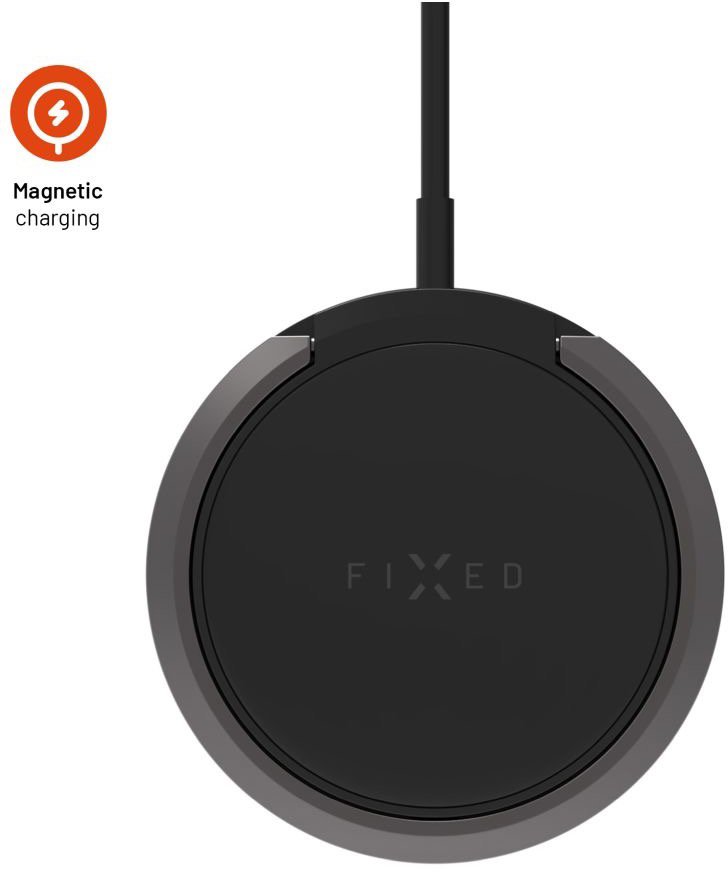 FIXED MagPad 2 Töltő MagSafe rögzítés támogatással és állvánnyal, 15 W, feket