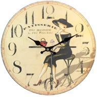 Bino Nástěnné hodiny Dáma v černém - Wall Clock
