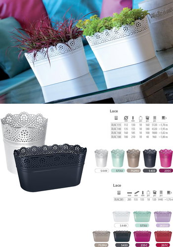 Prosperplast LACE Anthracite 28.5cm - Flower Box - Main image