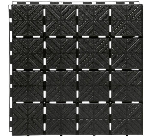 PROSPERPLAST dlaždice travní EASY SQUARE černá 40cmx40cm, 9ks - 1,5m2 - WPC dlaždice - Main image