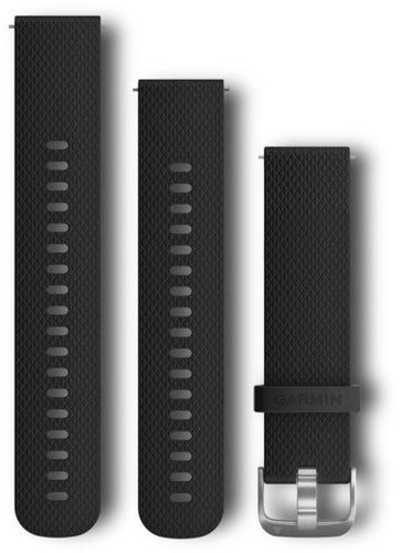 Garmin Quick Release 20 Silicone Black (silver buckle) - Watch Strap - Main image