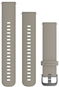 Watch Strap Garmin Quick Release 20 Beige Silicone (Dark Buckle) - Řemínek