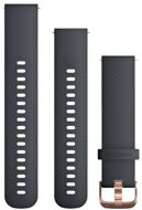 Garmin Quick Release 20, Silicone, Dark Blue, Rosegold Buckle - Watch Strap