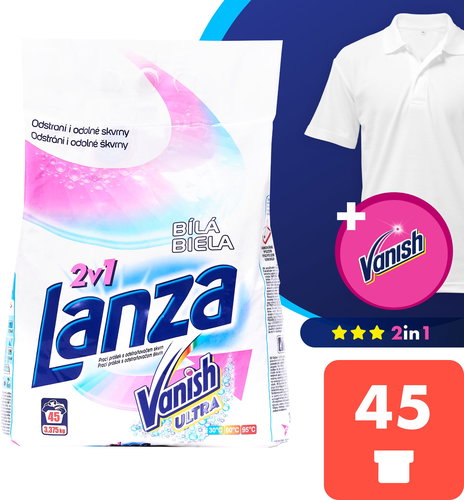 LANZA Ultra 2in1 White 3,375 kg (doses of 45 works) - Washing Powder - Main image