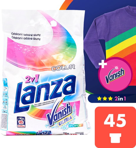 LANZA 2in1 Ultra Color 3,375 kg (doses of 45 works) - Washing Powder - Main image