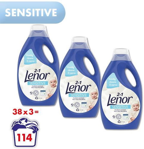 LENOR Sensitive 3 × 2.09 l (114 washes) - Washing Gel - Main image