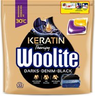 WOOLITE Black Darks Denim keratinnal 22 db - Mosókapszula