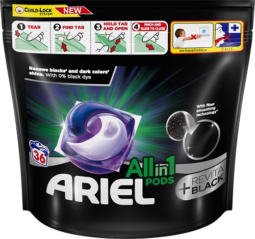 ARIEL REVITA BLACK Laundry Capsules Washing Machine 26 Pods Box